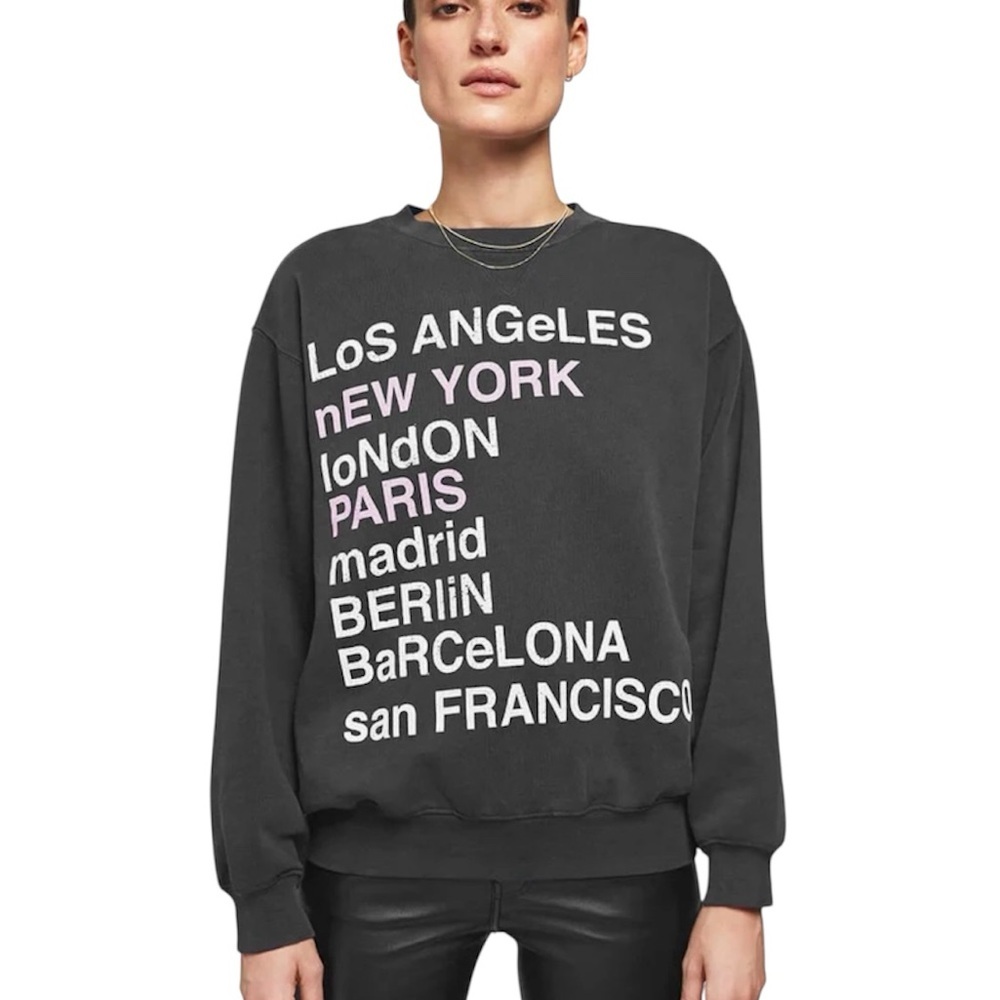 Anine Bing Anine Bing - City Love Sweatshirt in Charcoal, Streetwear, Grunge, S - Picture 4 of 13